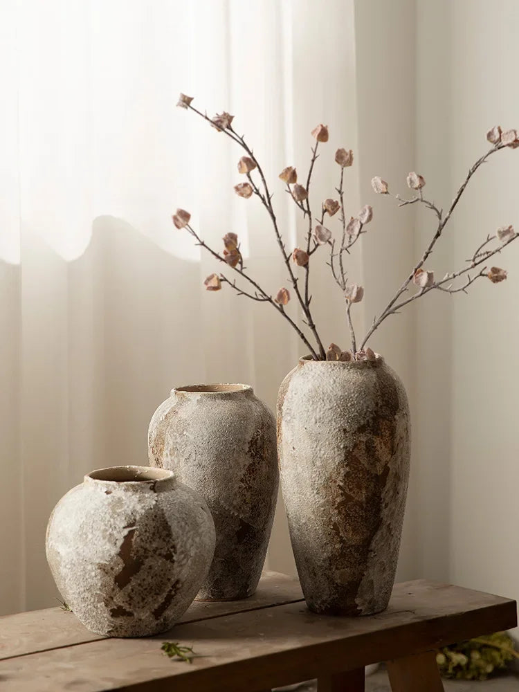 Hydroponic Ceramic Vase Mottled Retro Chinese Home Decor