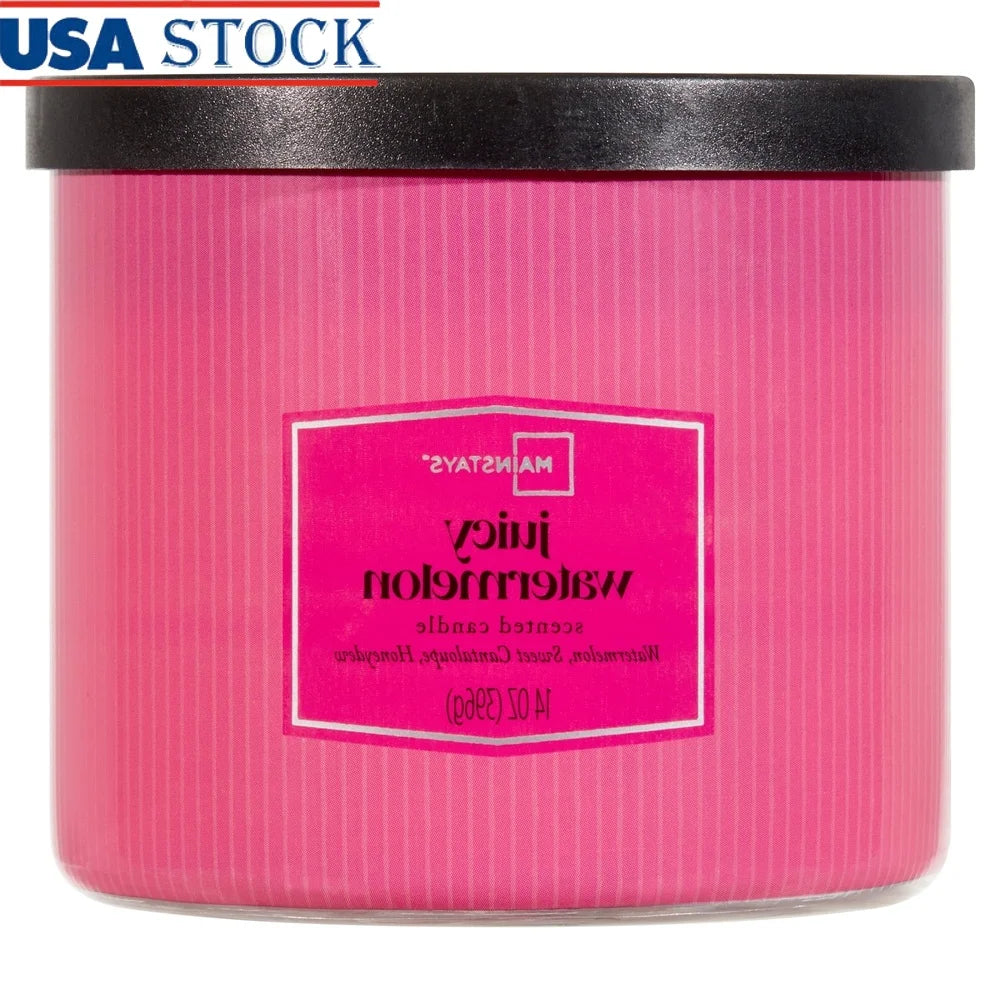 XMSJ Three Wick Juicy Watermelon Scented Candle Home Decor