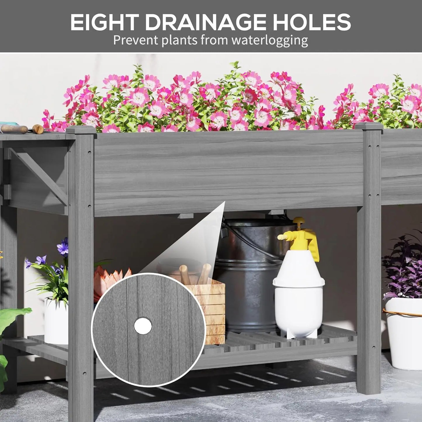 Finishing Raised Garden Bed Planter For Gardeners Side Table