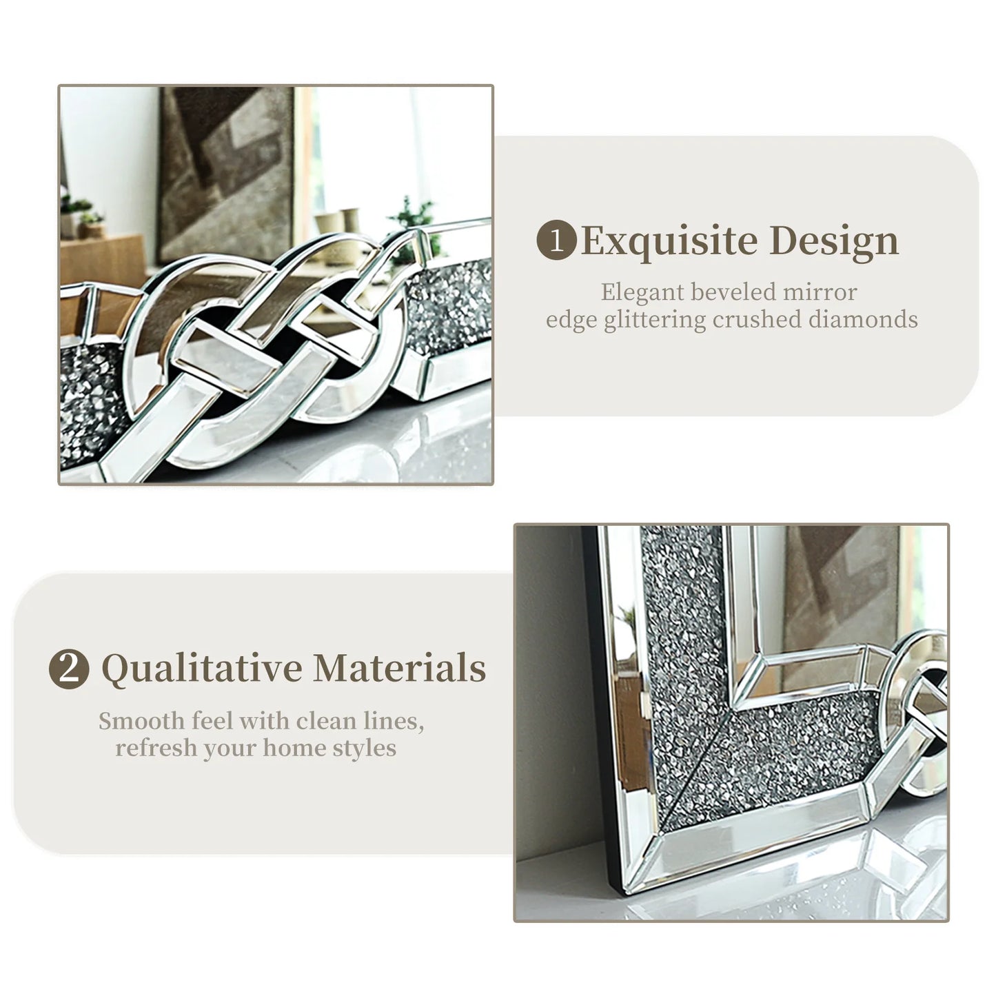 Hign-concerned Elegant Crystal Diamond Vanity Mirror Bedroom