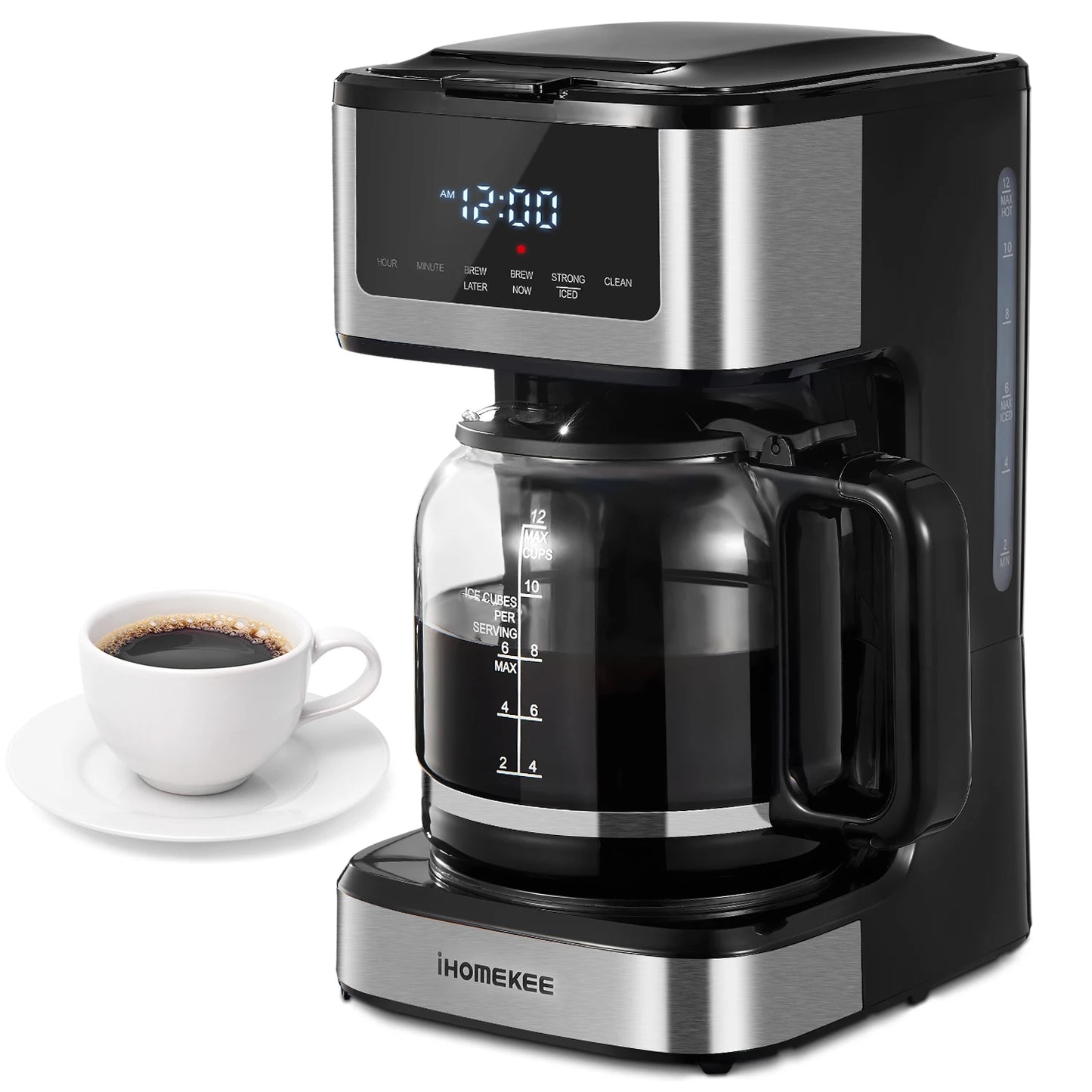 Yabano Programmable Drip Coffee Maker 12 Cup Iced Coffee