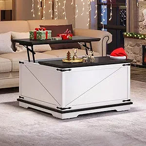 Rustic Farmhouse Lift Top Coffee Table With Hidden Storage