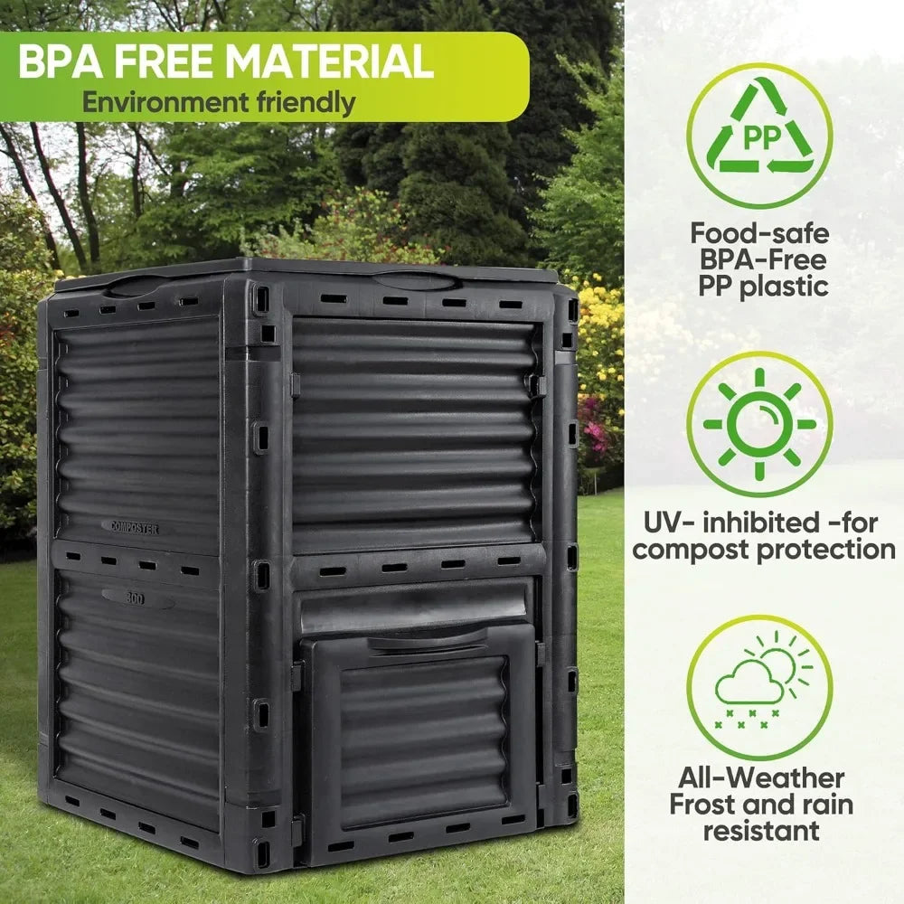 BPA Free Garden Compost Bin Large Outdoor Easy Assembly