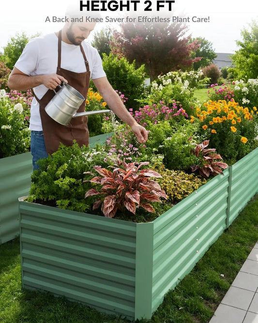 Twister Galvanized Raised Garden Bed Deep 24in For Veggies
