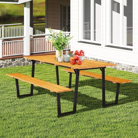 Guangbai Picnic Table Outdoor Bench Set Heavy Duty Garden