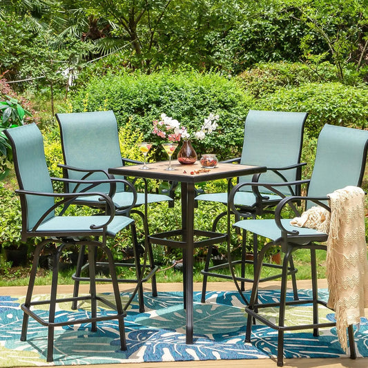 Folded Outdoor High Top Bar Set Patio Table And Chairs