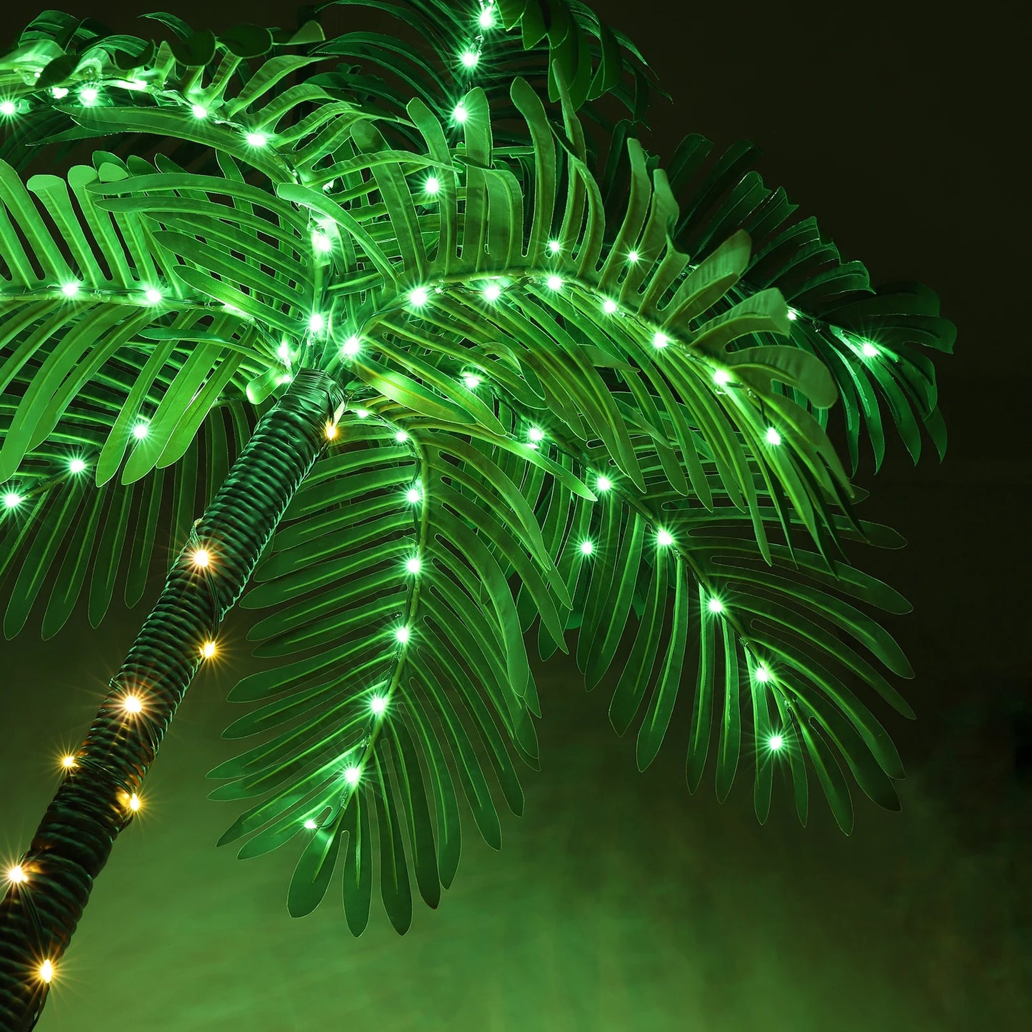Solar Lighted Palm Tree 6ft LED For Tiki Bar Xmas Decor