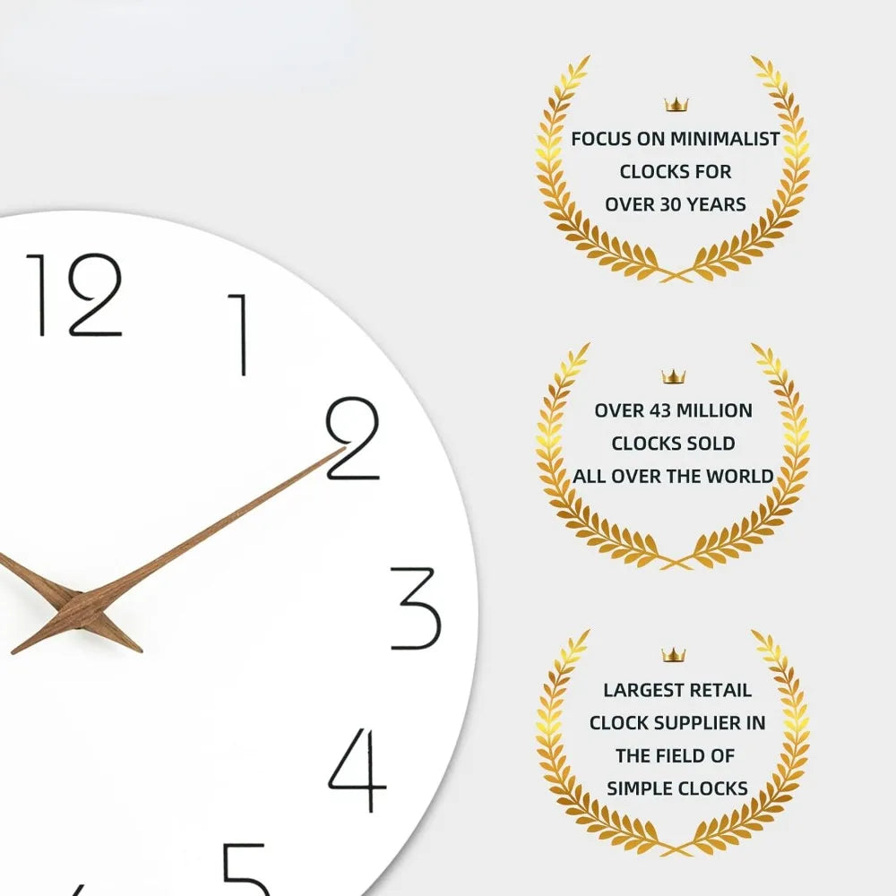 Choice Silent Wood Wall Clock Minimalist Battery Operated