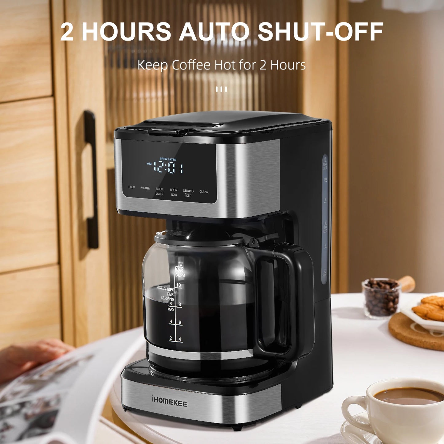Yabano Programmable Drip Coffee Maker 12 Cup Iced Coffee