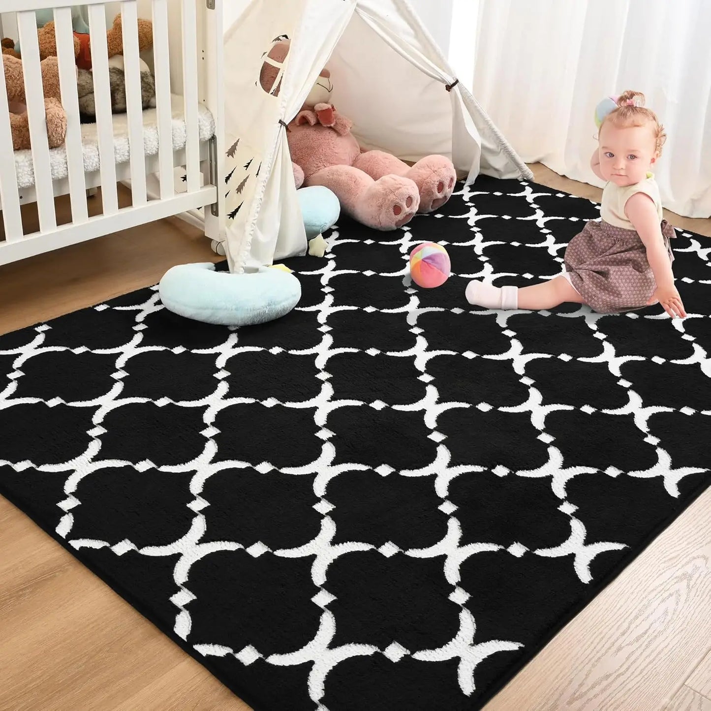 NoahasCN Shag Area Rug Memory Foam Indoor Carpet Geometric